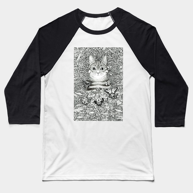 Hidden cat / Le chat caché NB Baseball T-Shirt by tristan.r.rosenkreutz